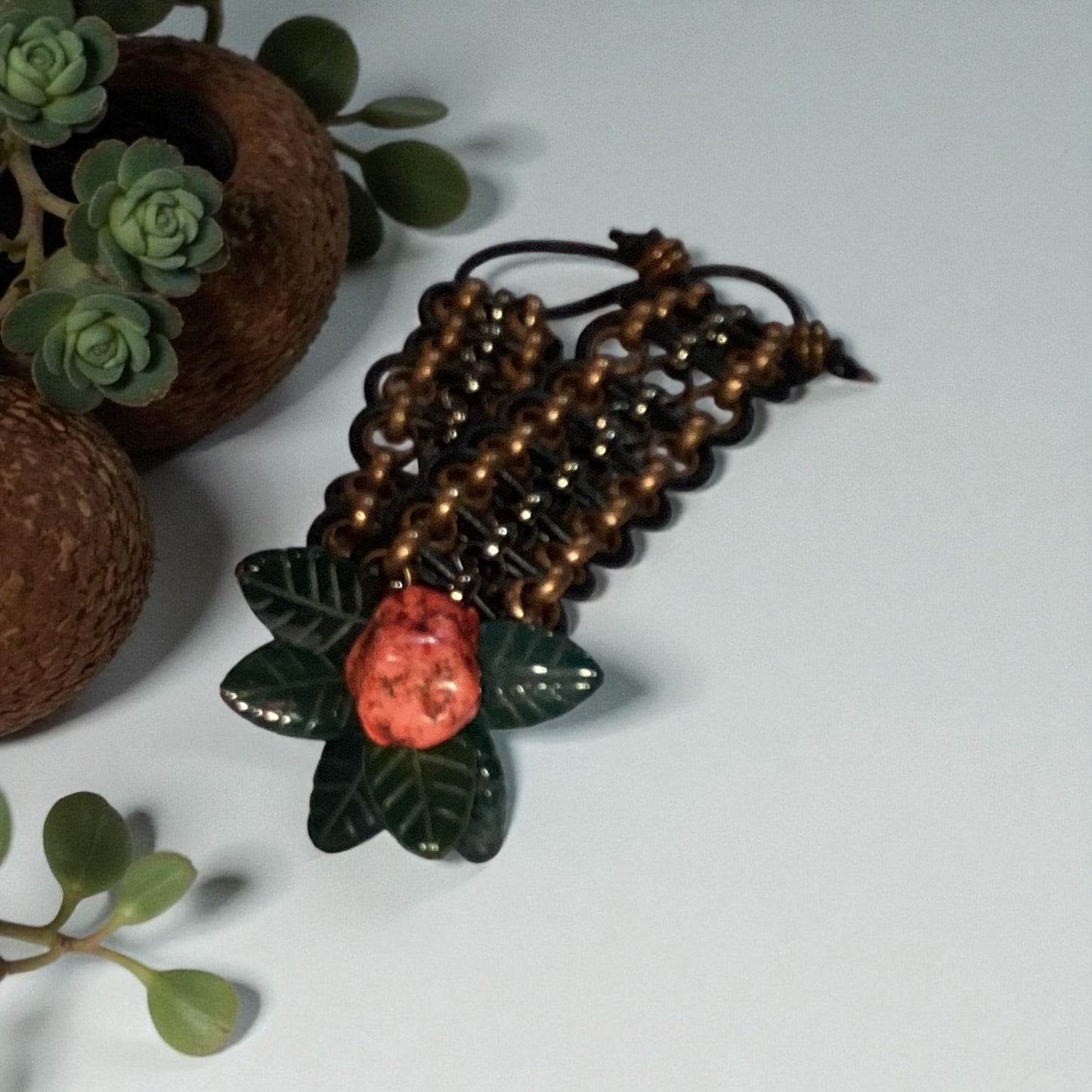 Copper Leather Bracelet